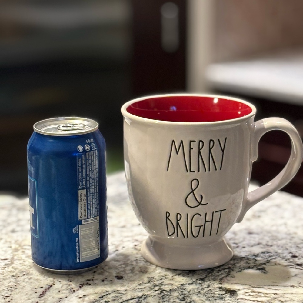 Rae Dunn Artisan White Mug with Festive Text